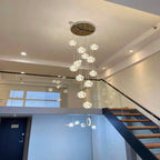 Crystal Modern Pendant Lighting for Stairs & Foyer for high ceiling staircase and foyer lighting
