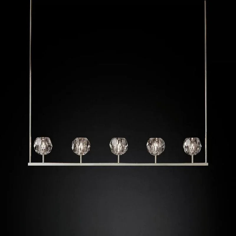 Crystal Ball Linear Chandelier by Bling Lighting Studio
