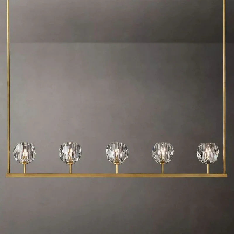Crystal Ball Linear Chandelier by Bling Lighting Studio
