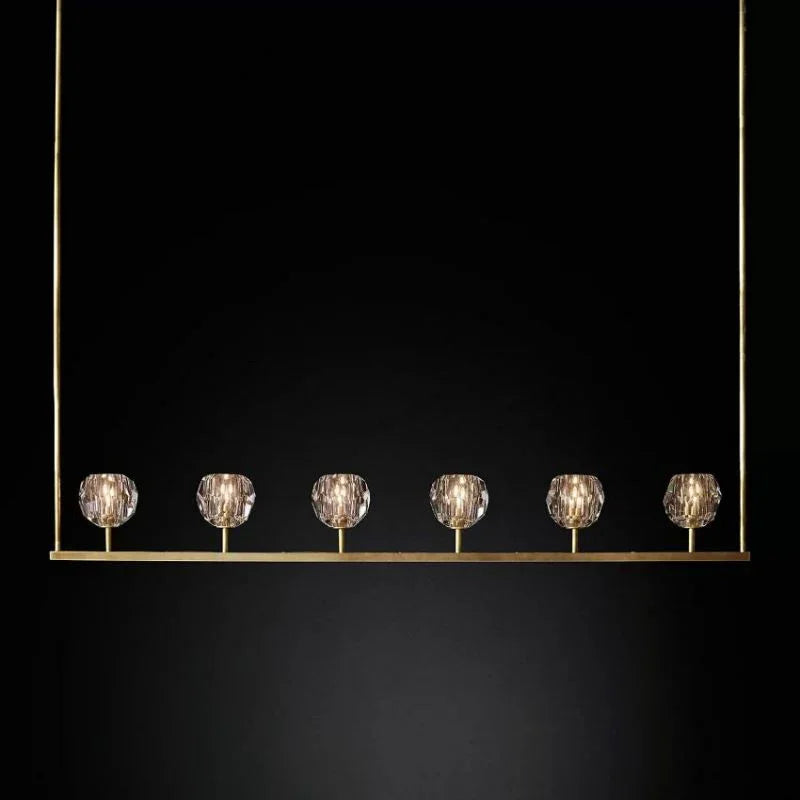 Crystal Ball Linear Chandelier by Bling Lighting Studio
