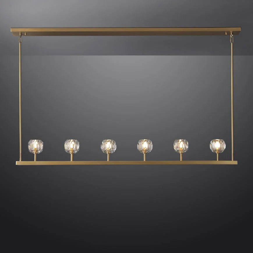 Crystal Ball Linear Chandelier by Bling Lighting Studio