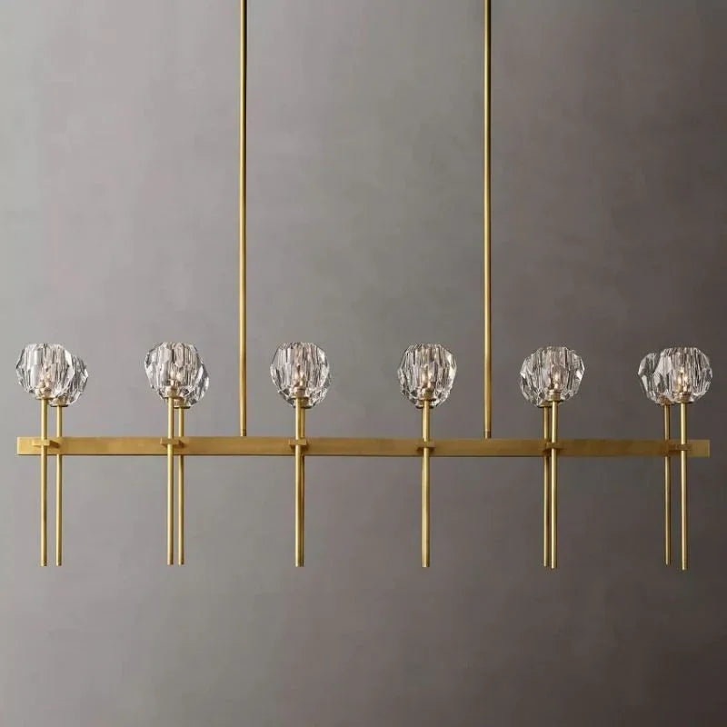 Crystal Ball Linear Chandelier by Bling Lighting Studio