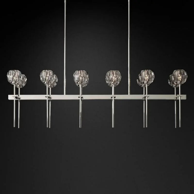 Crystal Ball Linear Chandelier by Bling Lighting Studio