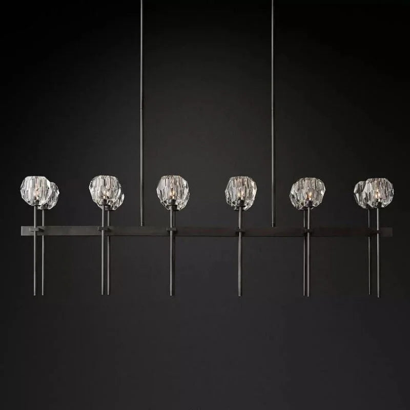 Crystal Ball Linear Chandelier by Bling Lighting Studio