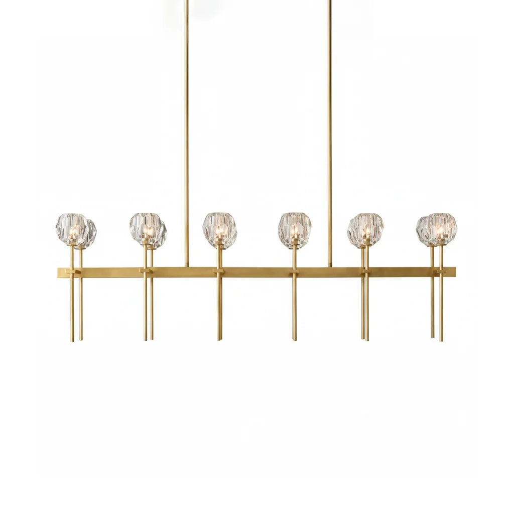 Crystal Ball Linear Chandelier by Bling Lighting Studio
