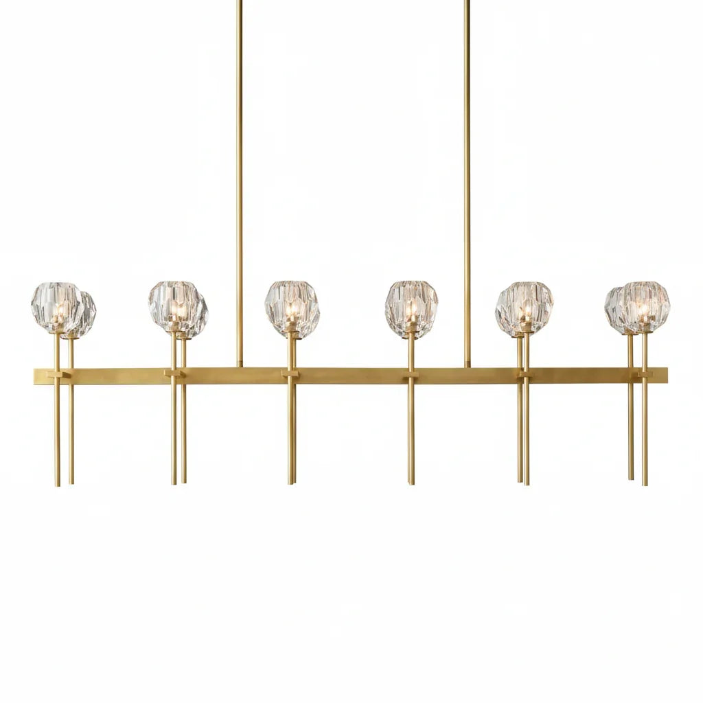 Crystal Ball Linear Chandelier by Bling Lighting Studio