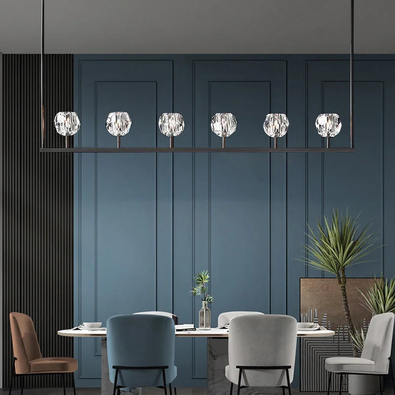 Crystal Ball Linear Chandelier by Bling Lighting Studio