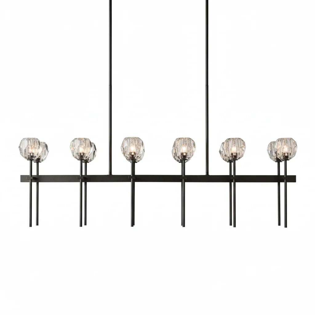 Crystal Ball Linear Chandelier by Bling Lighting Studio
