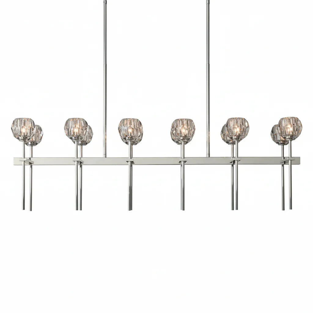 Crystal Ball Linear Chandelier by Bling Lighting Studio