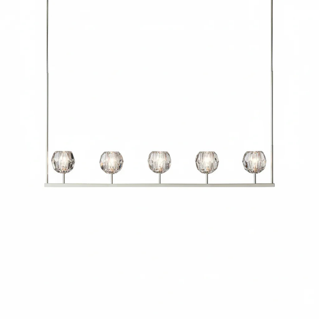 Crystal Ball Linear Chandelier by Bling Lighting Studio