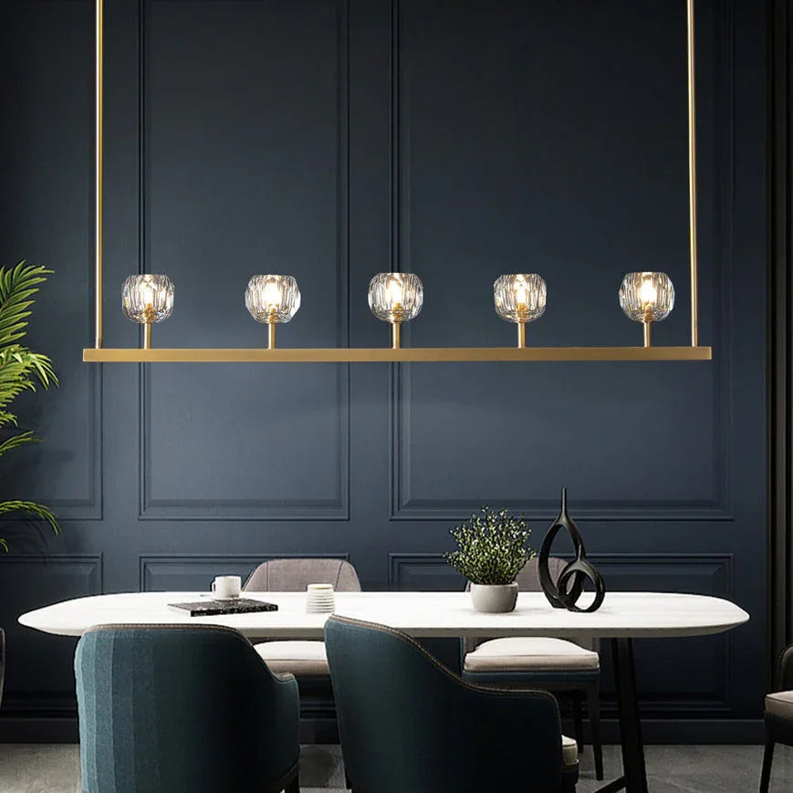 Crystal Ball Linear Chandelier by Bling Lighting Studio