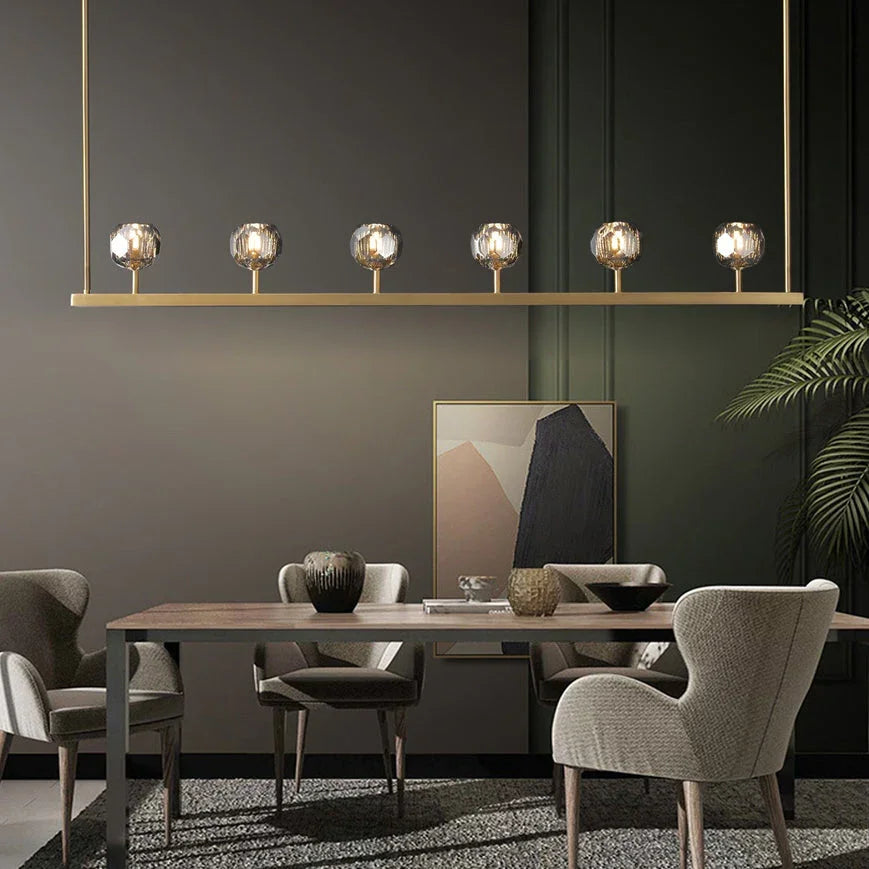 Crystal Ball Linear Chandelier by Bling Lighting Studio