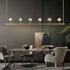 Crystal Ball Linear Chandelier by Bling Lighting Studio