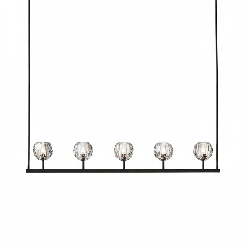 Crystal Ball Linear Chandelier by Bling Lighting Studio