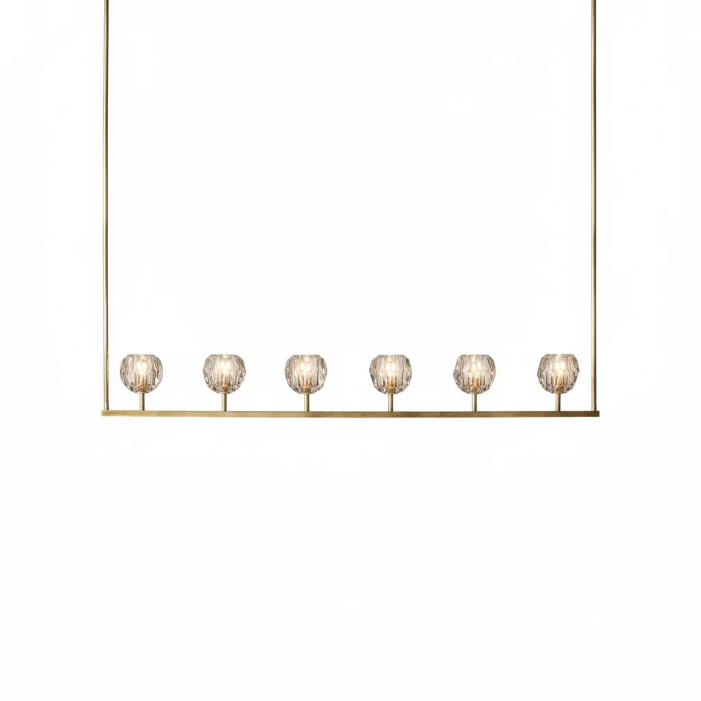 Crystal Ball Linear Chandelier by Bling Lighting Studio