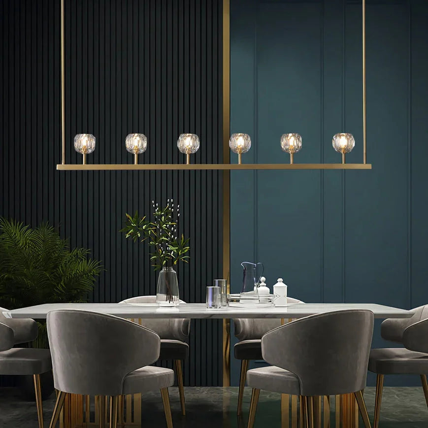 Crystal Ball Linear Chandelier by Bling Lighting Studio