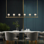 Crystal Ball Linear Chandelier by Bling Lighting Studio