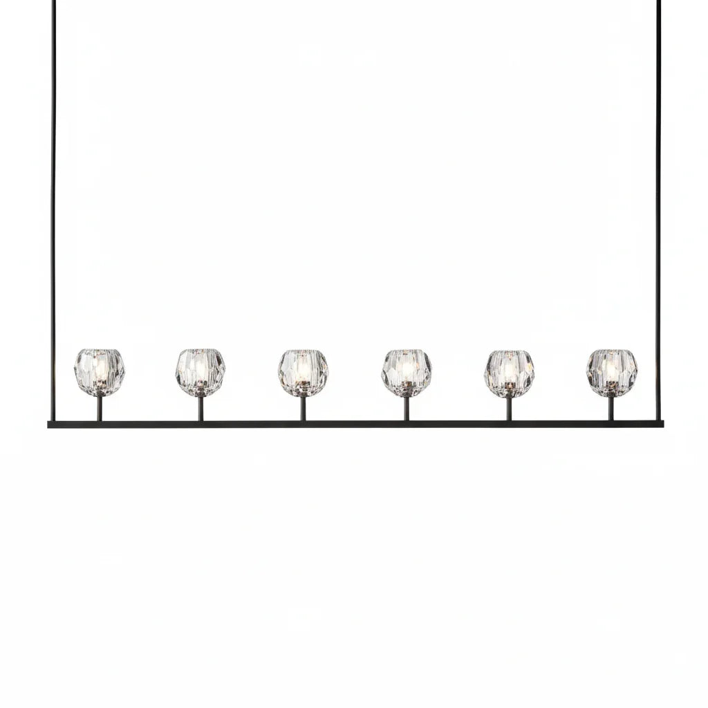 Crystal Ball Linear Chandelier by Bling Lighting Studio