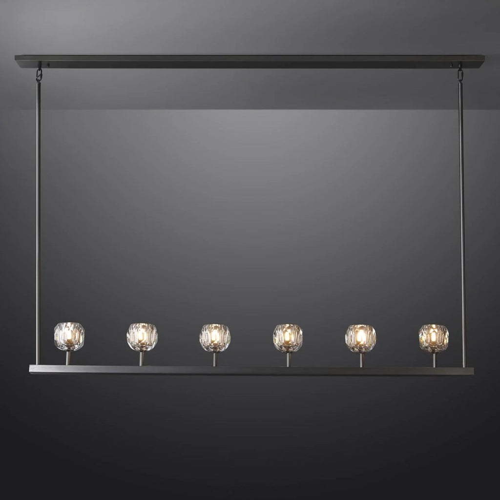 Crystal Ball Linear Chandelier by Bling Lighting Studio