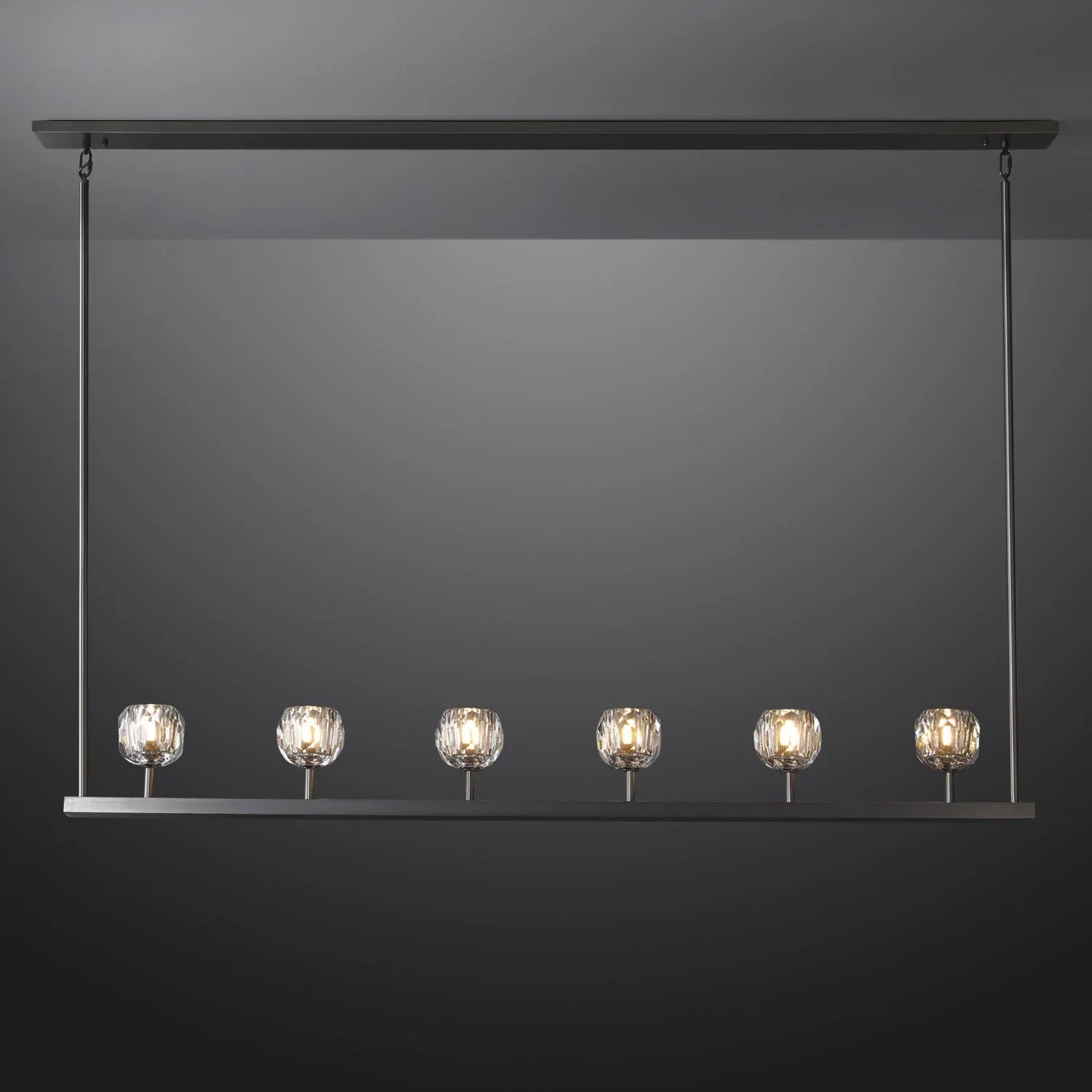 Crystal Ball Linear Chandelier by Bling Lighting Studio