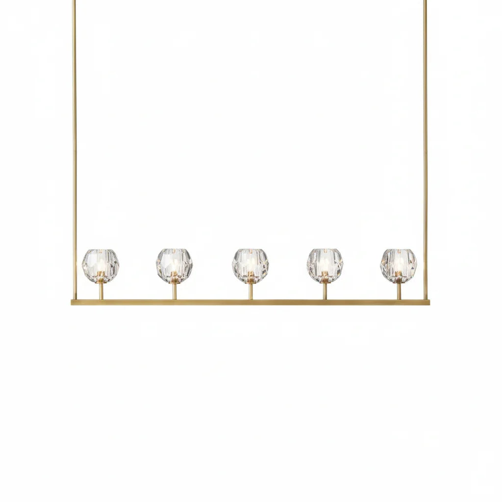 Crystal Ball Linear Chandelier by Bling Lighting Studio