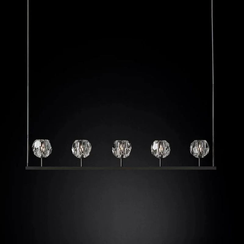 Crystal Ball Linear Chandelier by Bling Lighting Studio