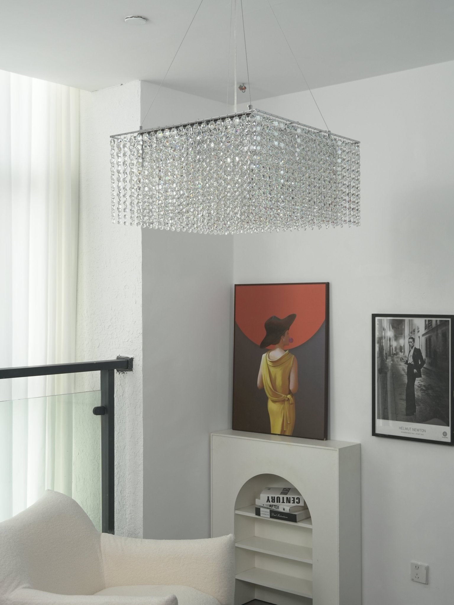Crystal Frame Chandelier by Bling Lighting Studio