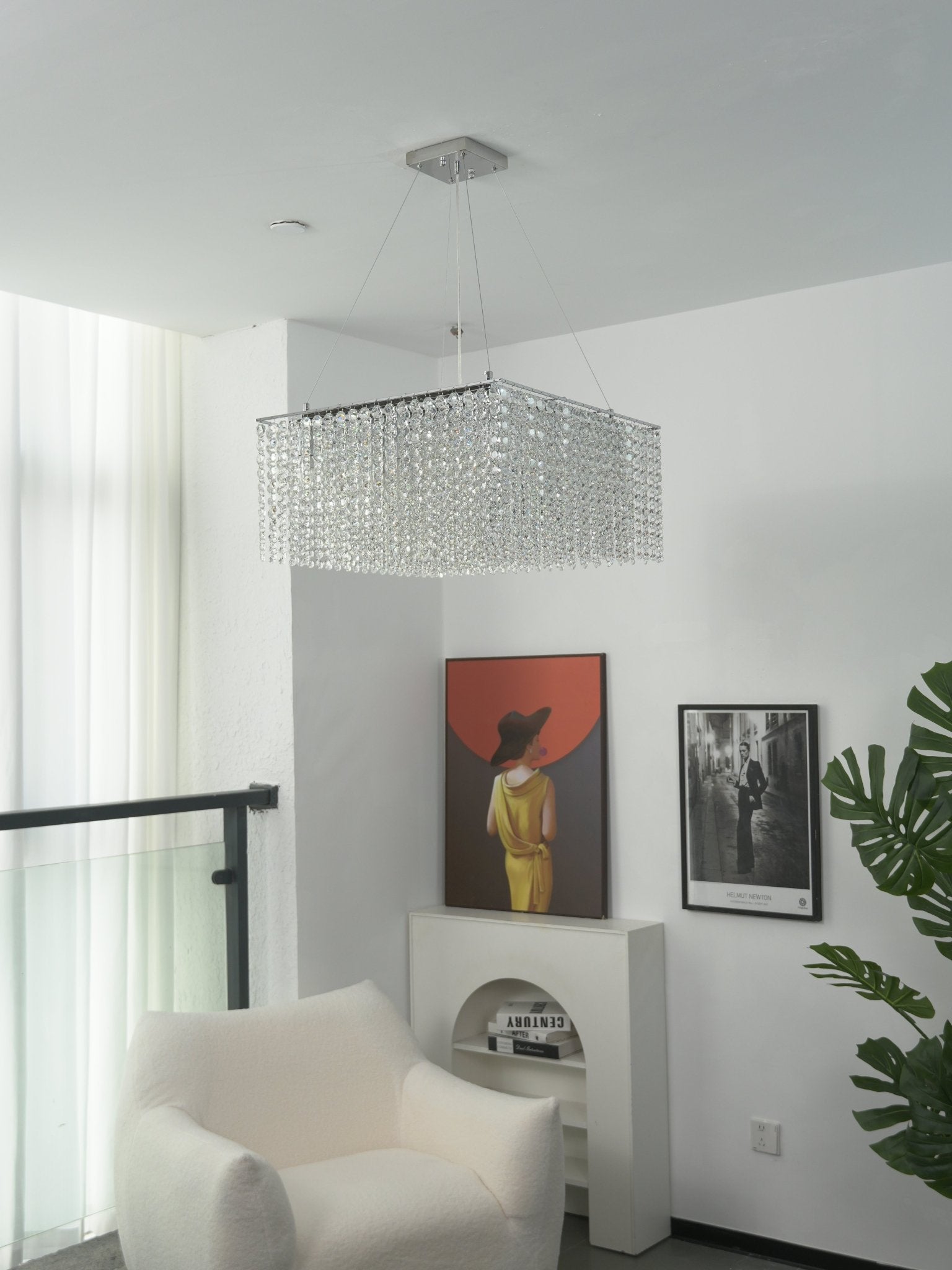 Crystal Frame Chandelier by Bling Lighting Studio