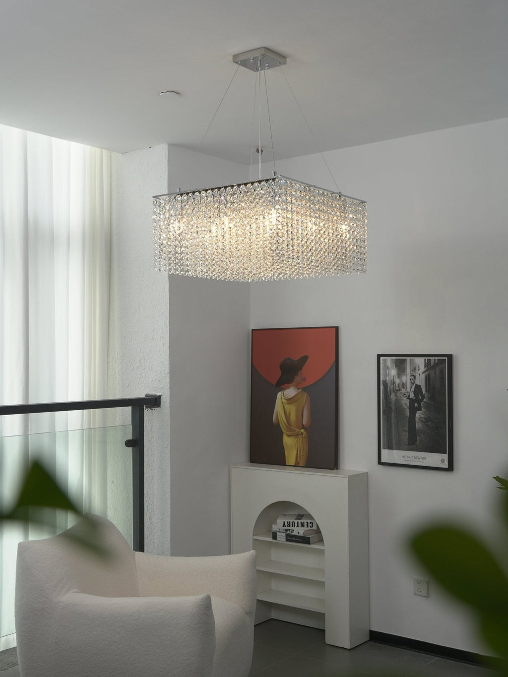 Crystal Frame Chandelier by Bling Lighting Studio