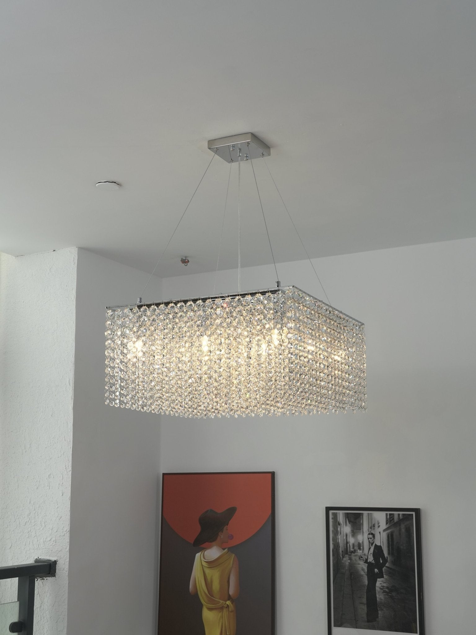 Crystal Frame Chandelier by Bling Lighting Studio