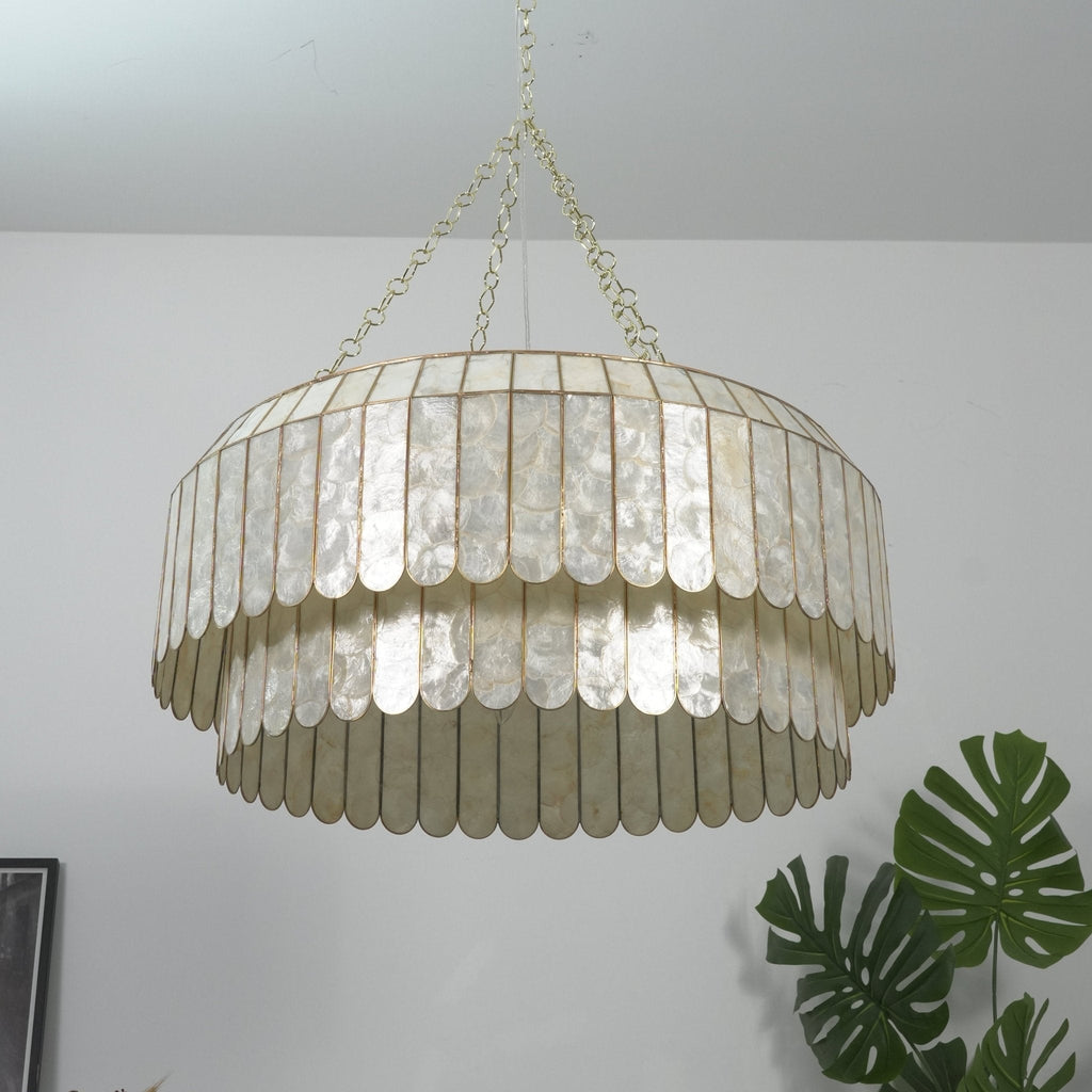 Capiz Shell Aurelia Chandelier by Bling Lighting Studio