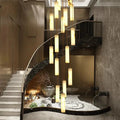 Darlen Marble Modern Staircase Chandelier for high ceiling staircase and foyer lighting