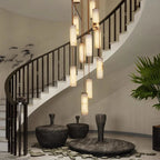 Darlen Marble Modern Staircase Chandelier for high ceiling staircase and foyer lighting