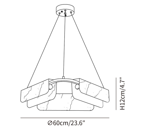 Delia Alabaster Chandelier  23.6''31.5''