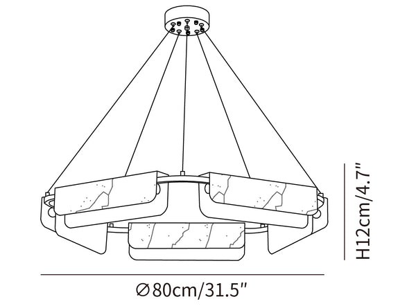 Delia Alabaster Chandelier  23.6''31.5''