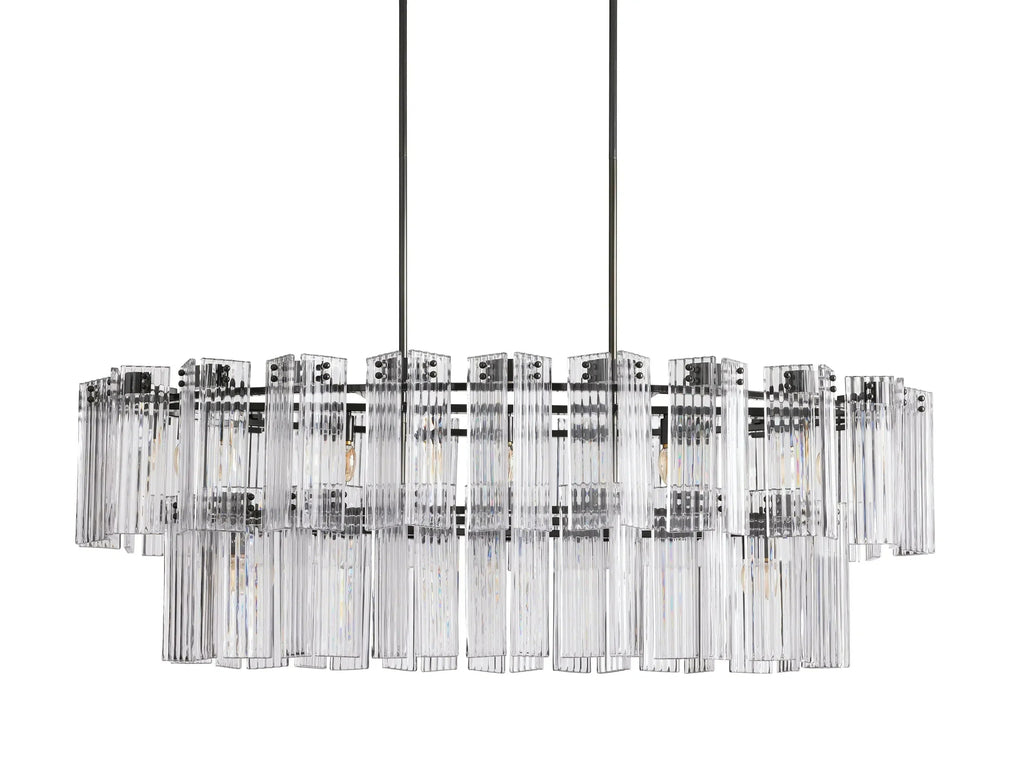 Delsie Oval Art Glass Chandelier 51''63''72''L by Bling Lighting Studio