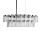 Delsie Oval Art Glass Chandelier 51''63''72''L by Bling Lighting Studio