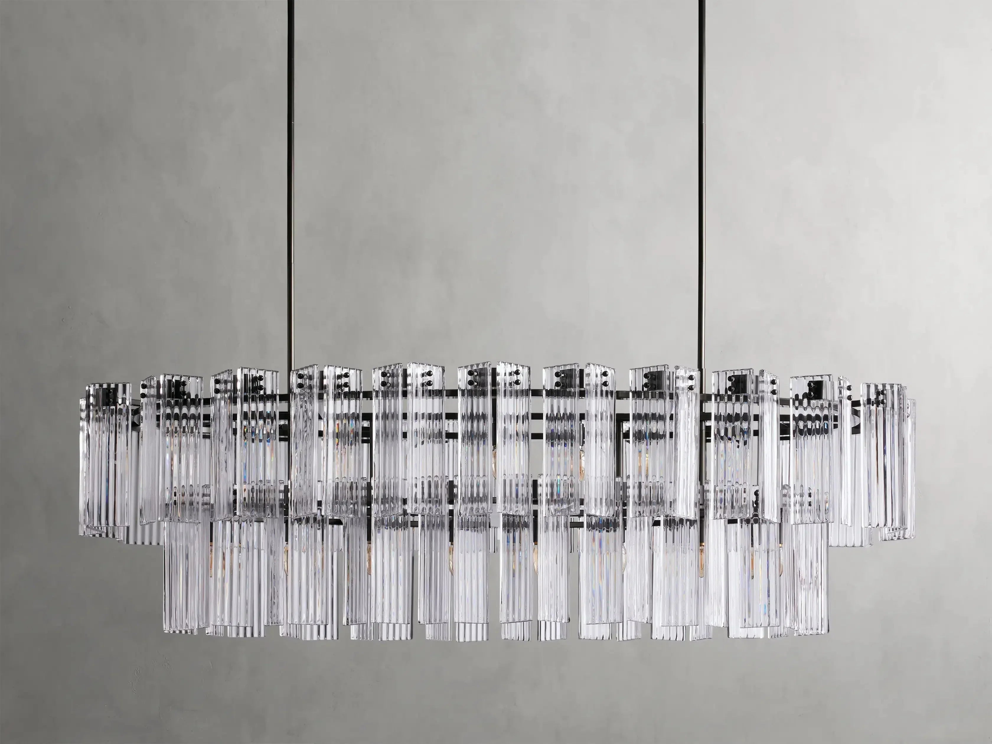 Delsie Oval Art Glass Chandelier 51''63''72''L by Bling Lighting Studio