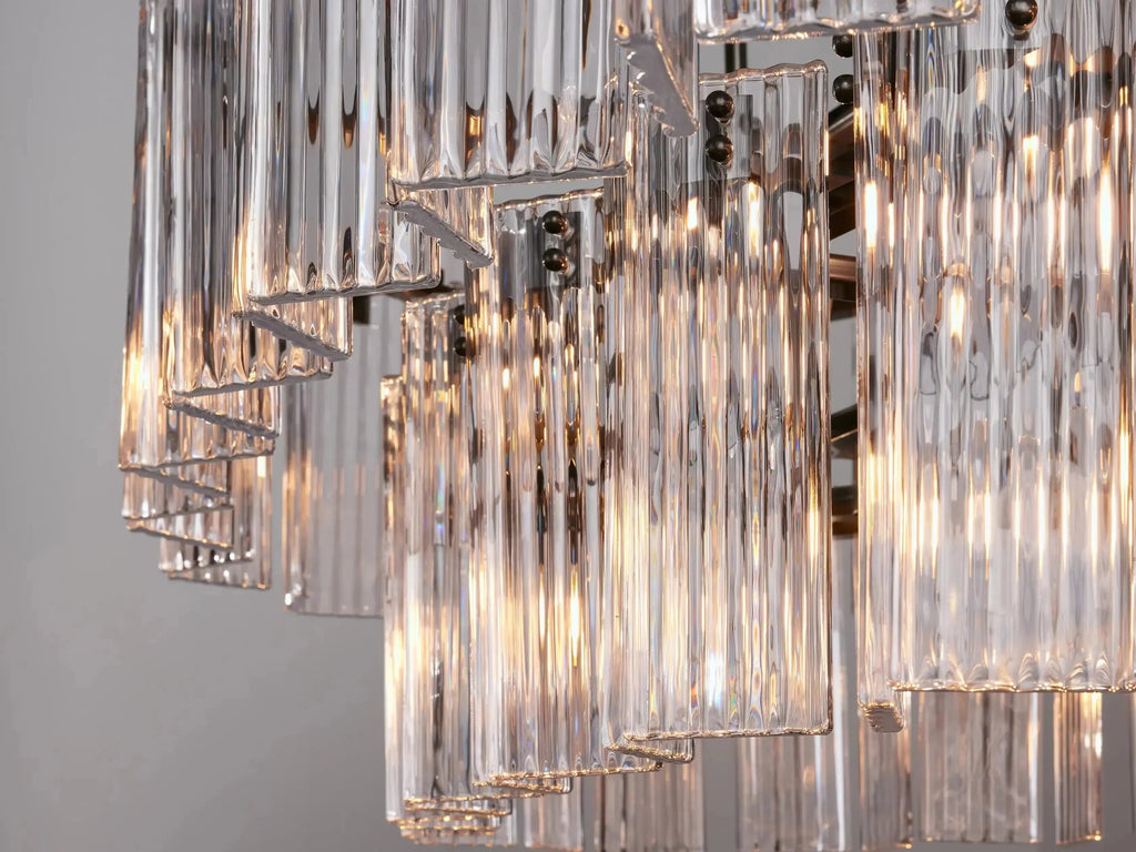 Delsie Oval Art Glass Chandelier 51''63''72''L by Bling Lighting Studio