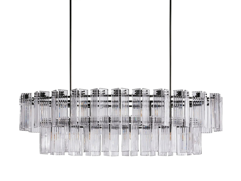 Delsie Oval Art Glass Chandelier 51''63''72''L by Bling Lighting Studio