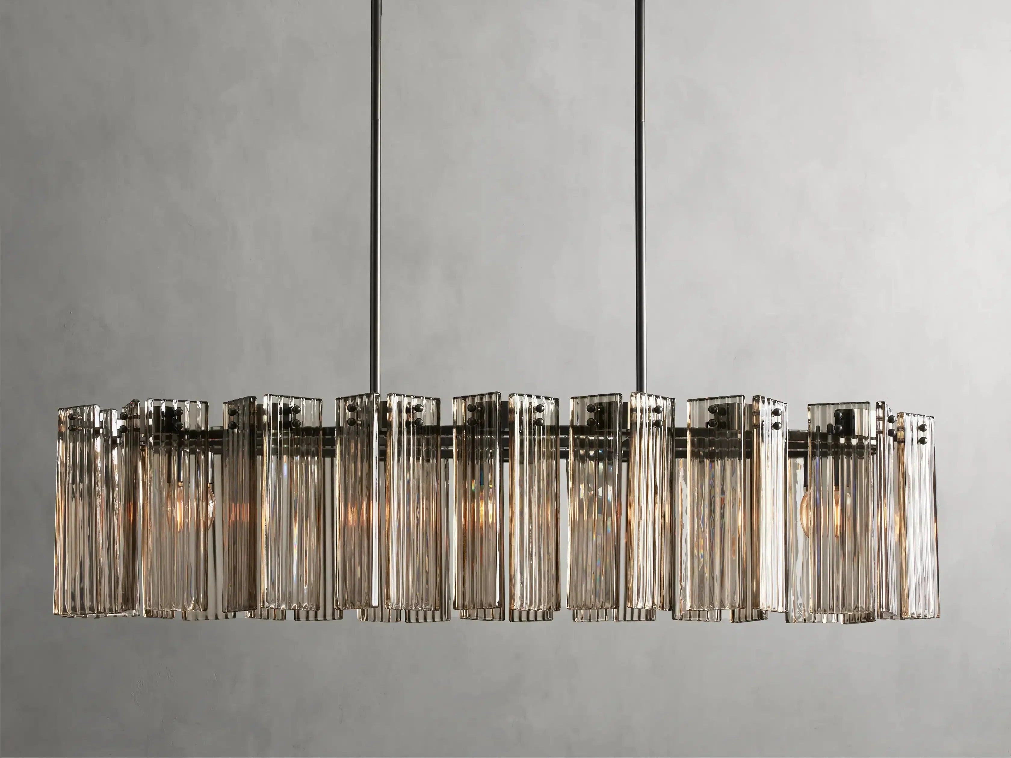 Delsie Oval Art Glass Chandelier 51''63''72''L by Bling Lighting Studio