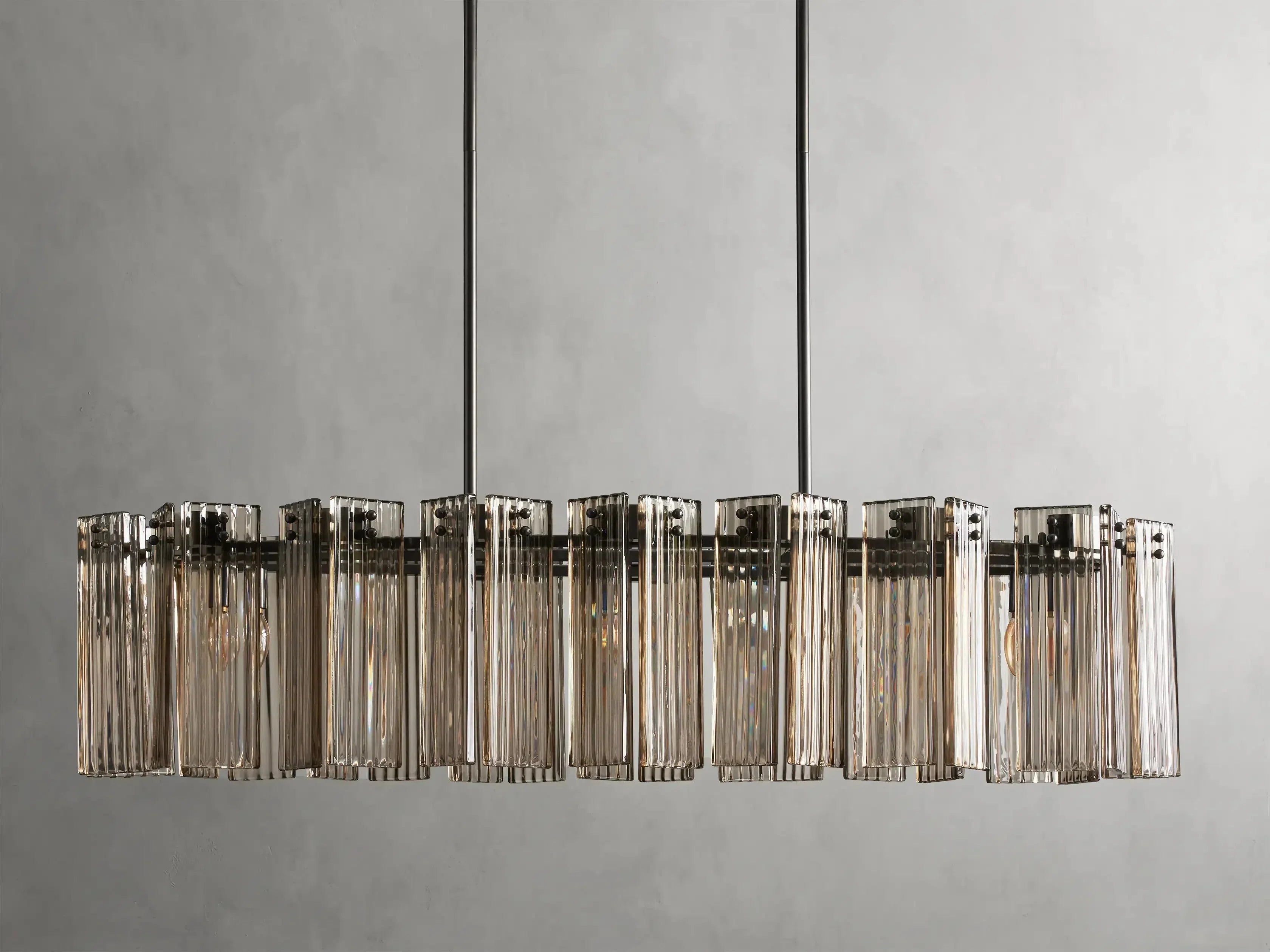 Delsie Oval Art Glass Chandelier 51''63''72''L by Bling Lighting Studio