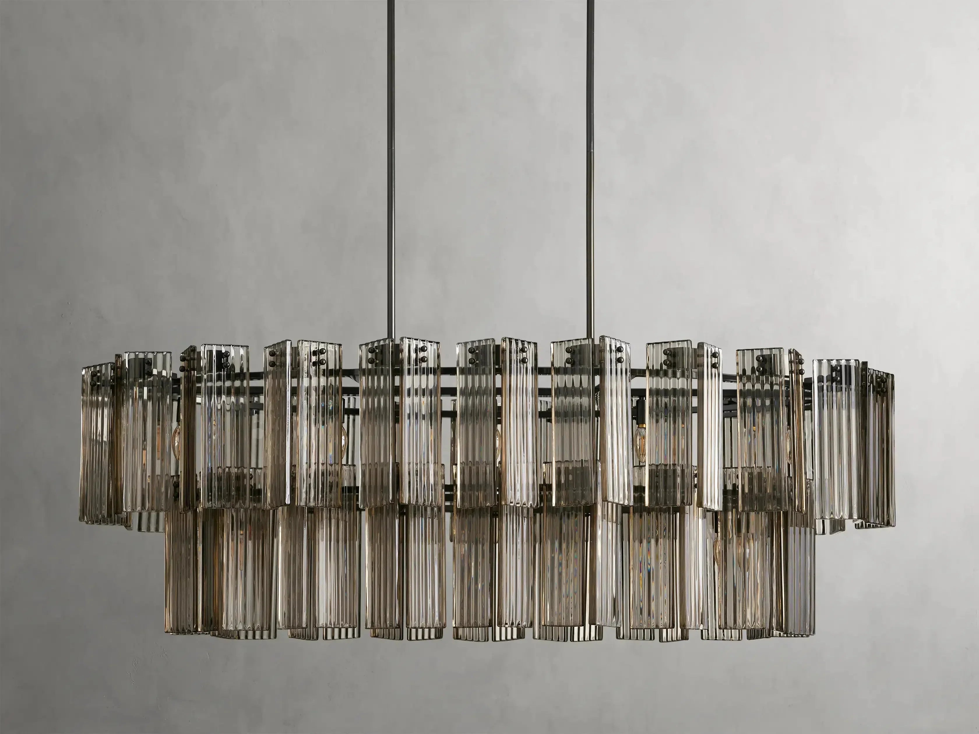 Delsie Oval Art Glass Chandelier 51''63''72''L by Bling Lighting Studio