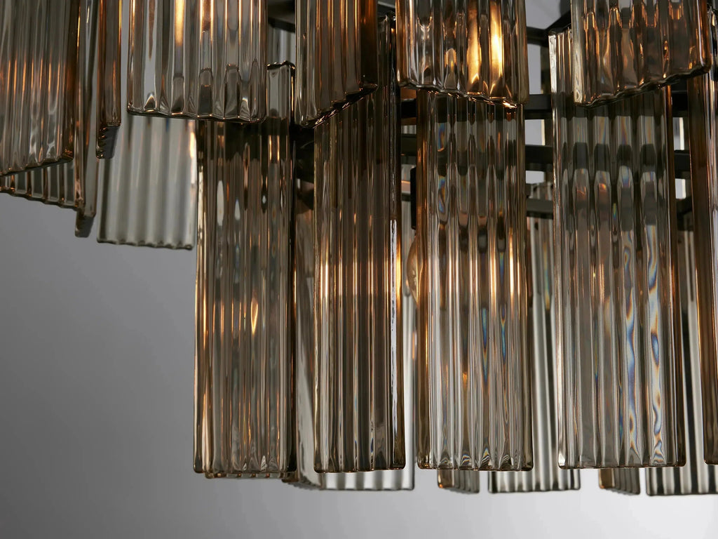 Delsie Oval Art Glass Chandelier 51''63''72''L by Bling Lighting Studio