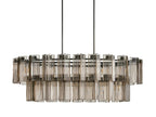 Delsie Oval Art Glass Chandelier 51''63''72''L by Bling Lighting Studio