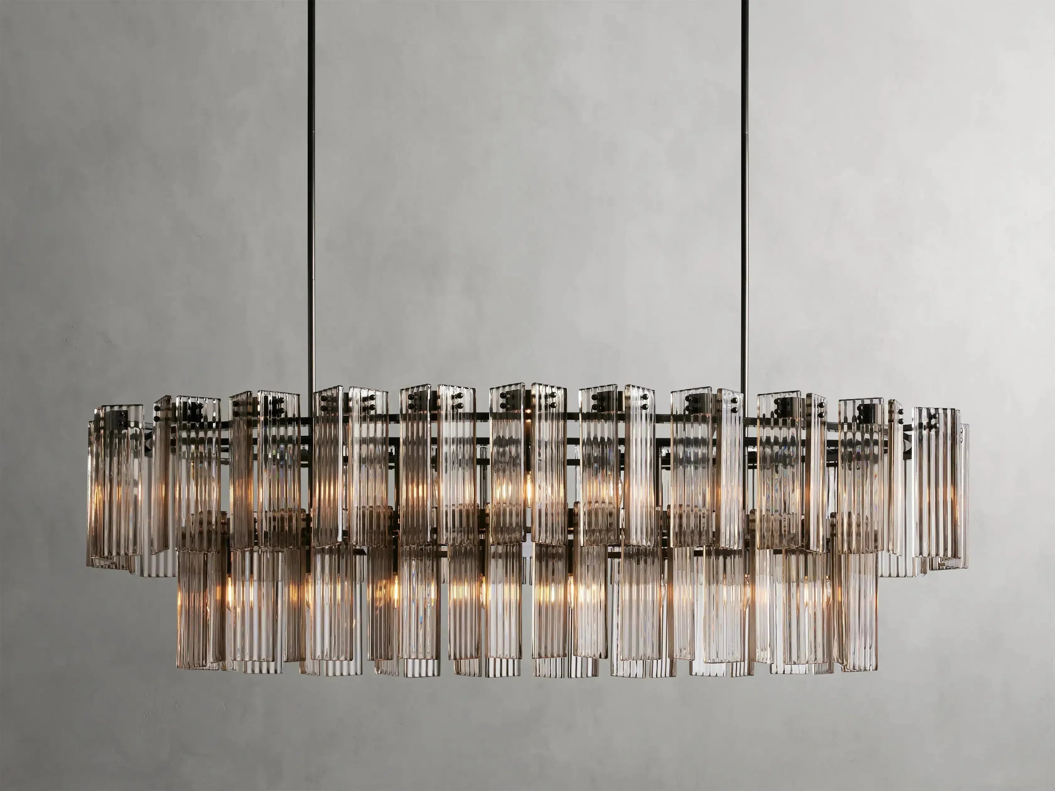 Delsie Oval Art Glass Chandelier 51''63''72''L by Bling Lighting Studio