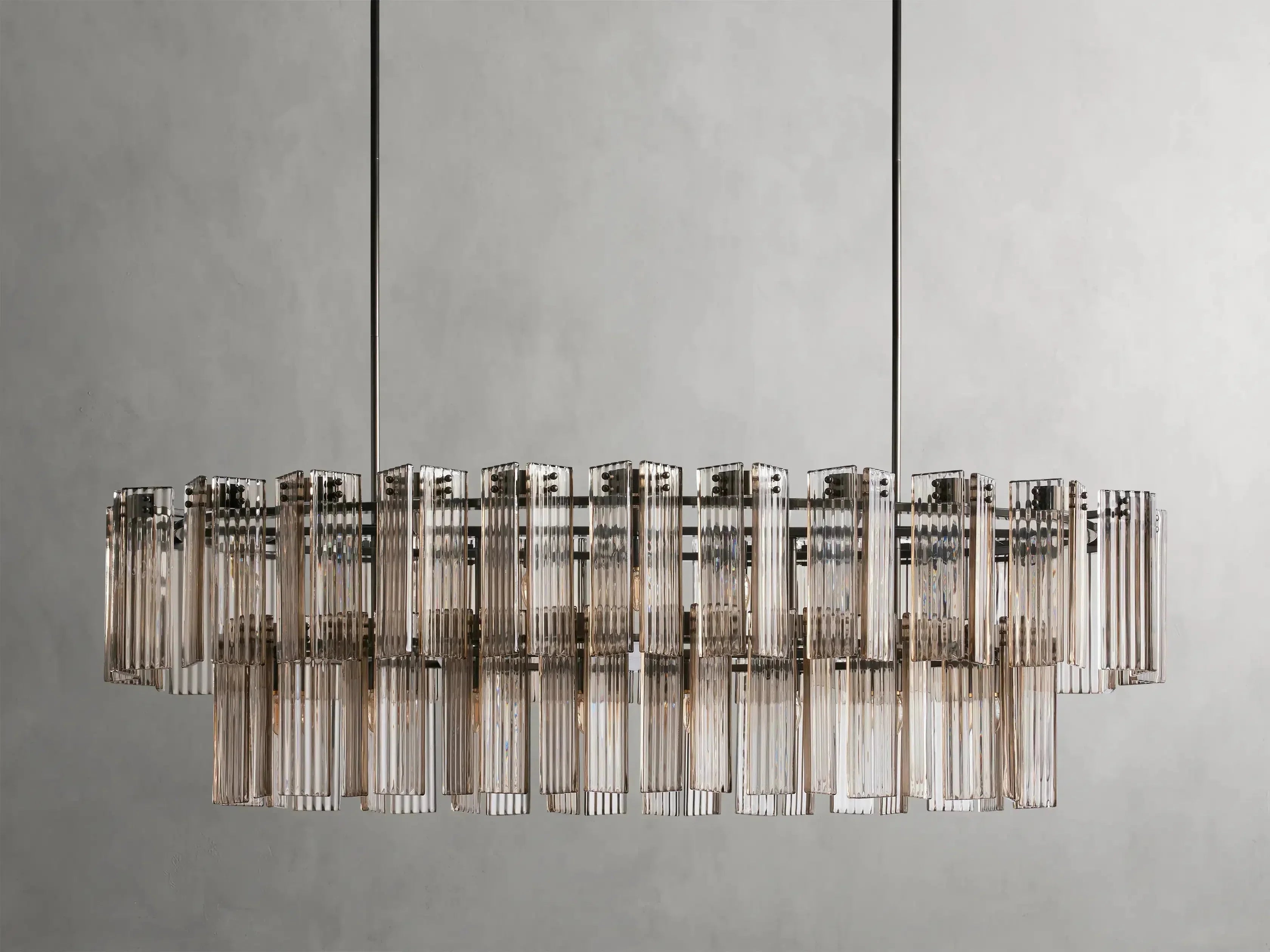 Delsie Oval Art Glass Chandelier 51''63''72''L by Bling Lighting Studio