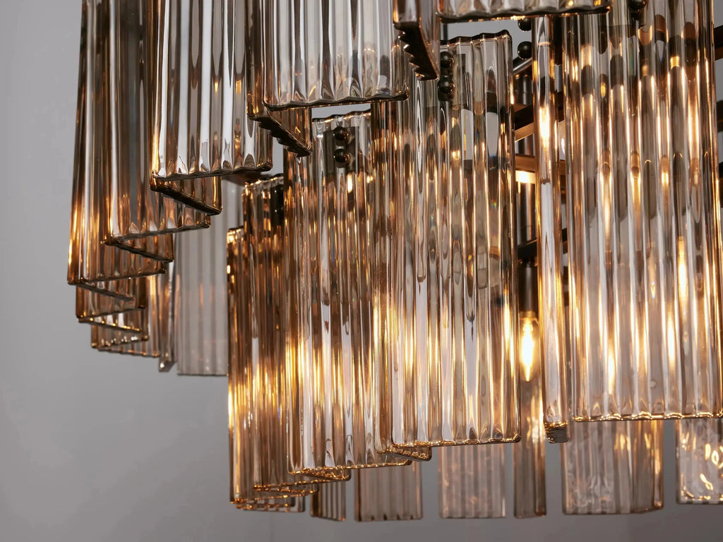 Delsie Oval Art Glass Chandelier 51''63''72''L by Bling Lighting Studio