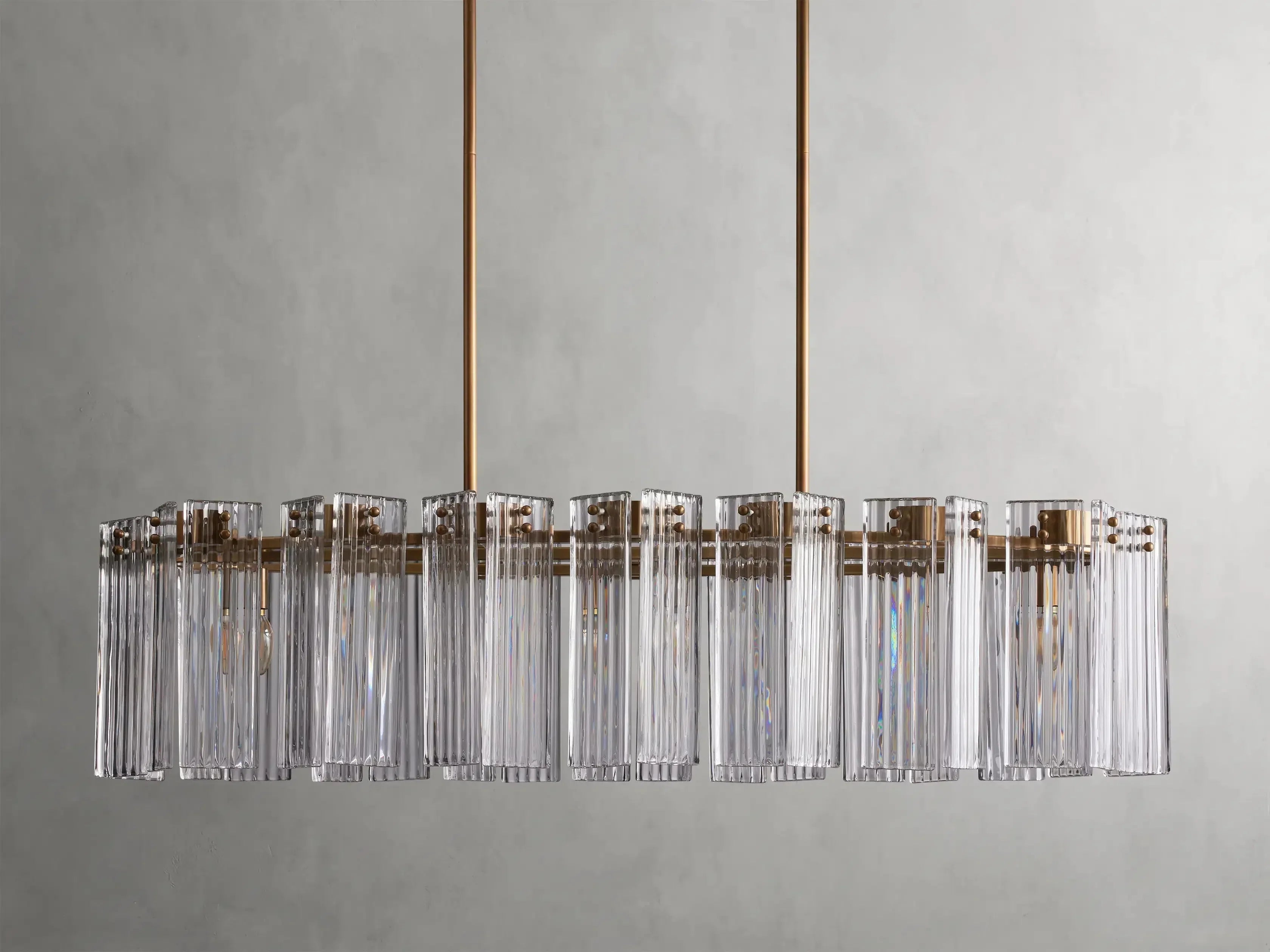 Delsie Oval Art Glass Chandelier 51''63''72''L by Bling Lighting Studio