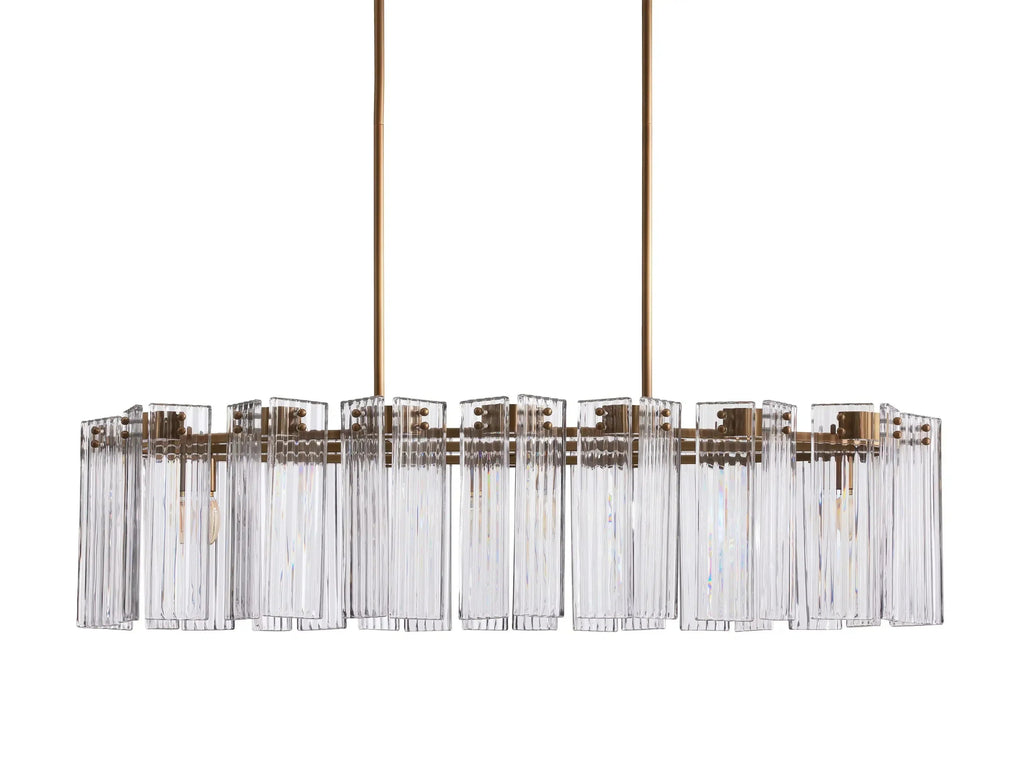 Delsie Oval Art Glass Chandelier 51''63''72''L by Bling Lighting Studio